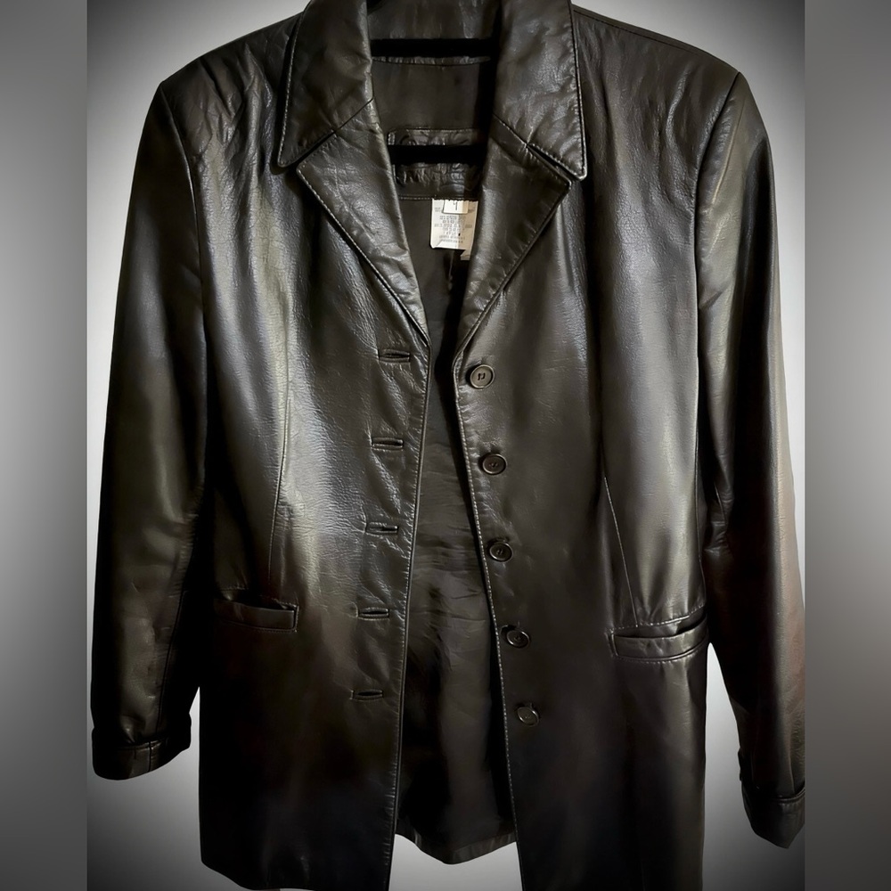 Vintage Leather Ranch Blazer Jacket Size XS / US 1 Black Genuine Leather